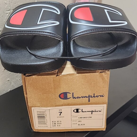 Champion Black Flat Lightweight Slides Sandals - Picture 9 of 9